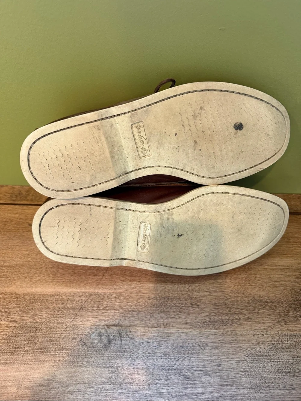 Quoddy Brown Leather Moc Toe Boat Shoes